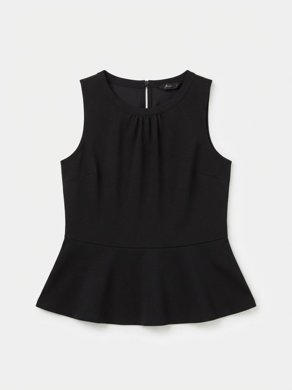 Banana Republic Women Black Peplum Top Size XS Sleeveless Round Neck Business
